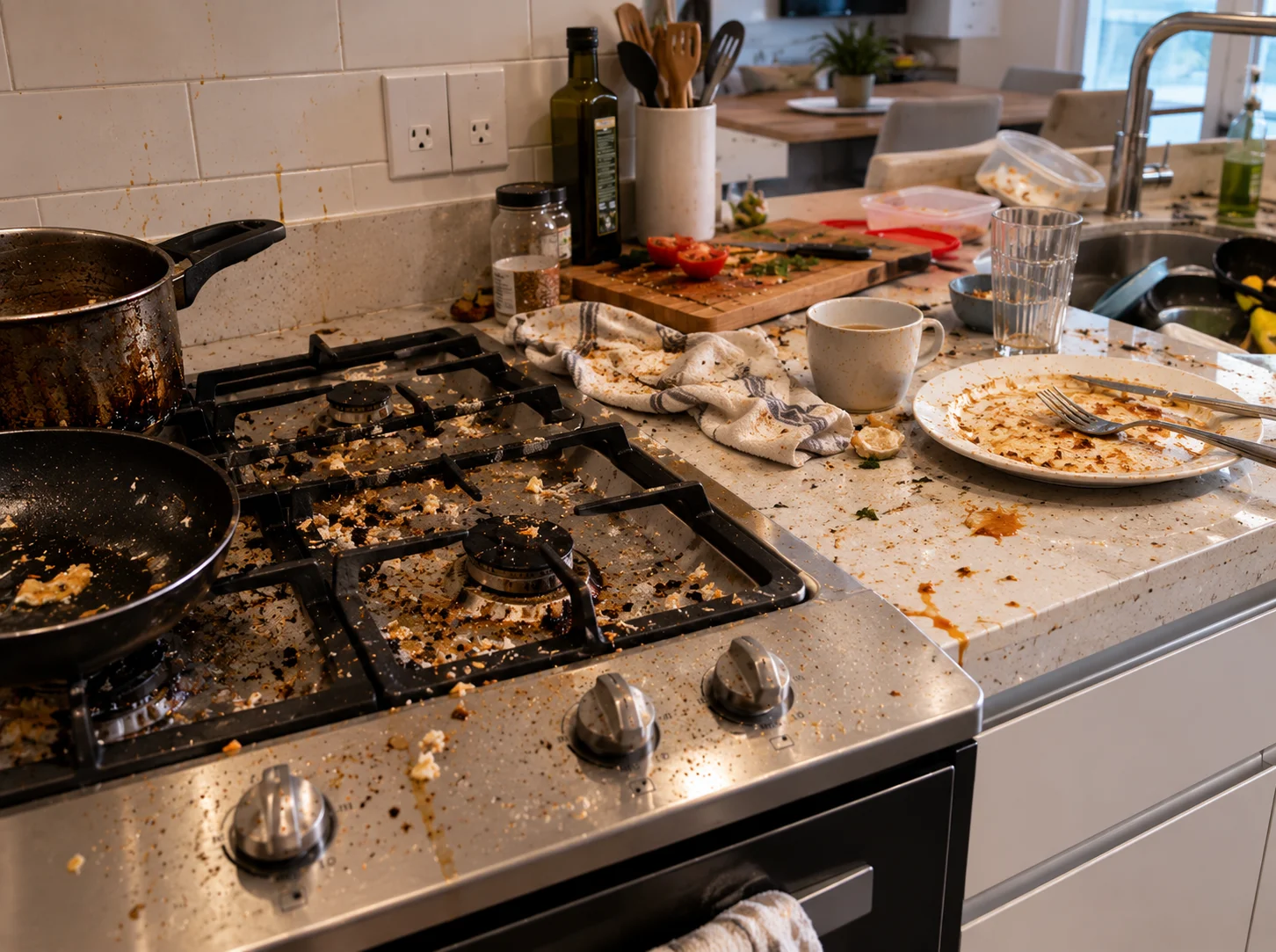 Kitchen before cleaning