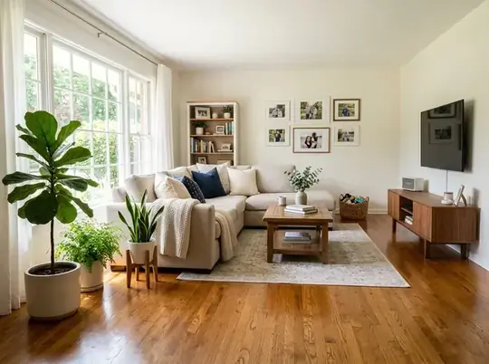 Regular residential cleaning living room